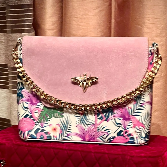 New NWT MADE IN ITALY VERA PELLE GENUINE LEATHER LILAC PINK FLAMINGO PURSE - Picture 15 of 15